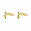 2 x Solid Brass Ice Box Hinges 5" inch total overall Offset 32mm 1.1/4" inch  Heavy Duty Vintage Cast Brass