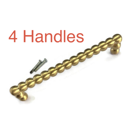 4 Large Solid Brass Ball D Pull Handles Heavy Antique Style Cabinet Drawer Pulls 7"