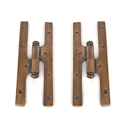 2× Ball‑Top version Lift‑Off H‑Hinges 8" (21×8cm) — Solid Brass, Left & Right Pair (2 Pairs ) 2 complete hinges