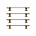 Set of 4 Solid Brass Fist Hand Towel Rails 15" Star Back Plate Vintage Antique Bathroom Towel Holders