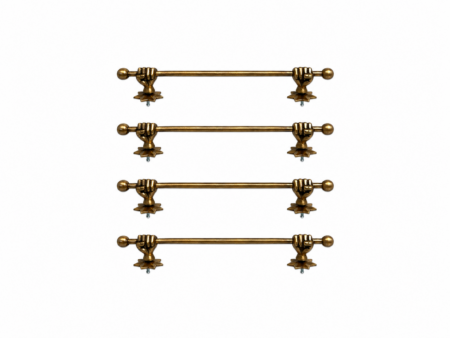 Set of 4 Solid Brass Fist Hand Towel Rails 15" Star Back Plate Vintage Antique Bathroom Towel Holders