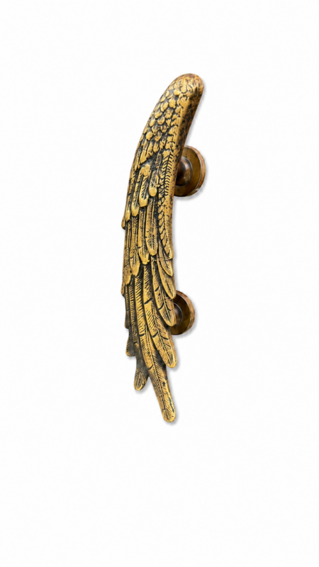 Large Angel Wings Brass Door Pull Handles – 14" Hand Made Solid Brass Grabs