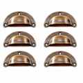 Set of 6 Solid Brass Shell Drawer Pull Handles 66mm Antique Vintage Cabinet Cupboard Furniture Hardware Code 3000 2.5