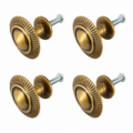 4 Small Solid Brass Knobs 26mm (1") Heavy Vintage Drawer Pulls Antique Style Cabinet Handles 112