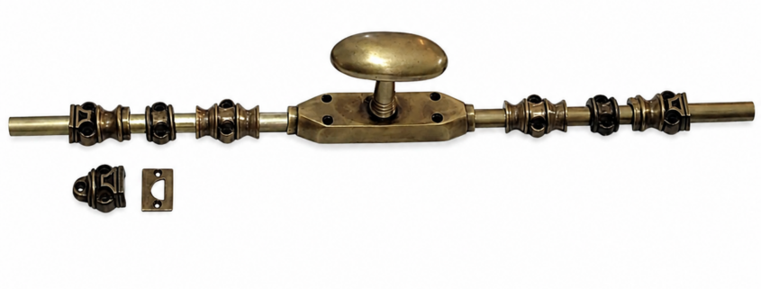 ICREMONE 96” inches long solid Rustic hand made brass Heavy French slide Bolt turn Old Style Door Flush slide espagnolette 2400 mmmage Jun 2, 2026, 07_39_31 AM CREMONE 96” inches long solid Rustic hand made brass Heavy French slide Bolt turn Old Style Door Flush slide espagnolette 2400 mm