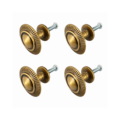 4 Small Solid Brass Knobs 26mm (1") Heavy Vintage Drawer Pulls Antique Style Cabinet Handles 112
