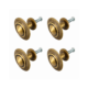 4 Small Solid Brass Knobs 26mm (1") Heavy Vintage Drawer Pulls Antique Style Cabinet Handles 112