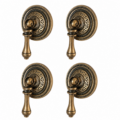 4 Tear Drop 44A Fancy Drawer Pulls – Solid Brass Heavy Cast Handles – 50 mm