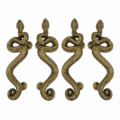 4 Large Rattlesnake Solid Brass Door Handles – 18 Rustic Vintage Snake Pulls – 2 Pairs