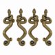 4 Large Rattlesnake Solid Brass Door Handles – 18 Rustic Vintage Snake Pulls – 2 Pairs