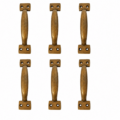6 Heavy Solid Brass D Pull Handles 5.12 Vintage Drawer Kitchen Cabinet Pulls
