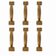6 Heavy Solid Brass D Pull Handles 5.12 Vintage Drawer Kitchen Cabinet Pulls
