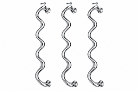 3 x Wavy 12 Solid Brass Cabinet Handles – Large Zig Zag D Pulls