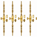 6 SETS DUMMY CREMONE BOLTS – SOLID BRASS – HEAVY FRENCH TURN – Small  KNOB version – 110