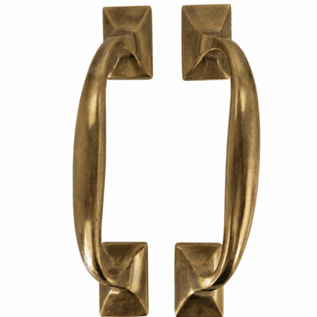 4 HEAVY SOLID BRASS BARN DOOR HANDLES – VINTAGE PUB GRAB PULLS – 12” / 30CM – STYLE 733