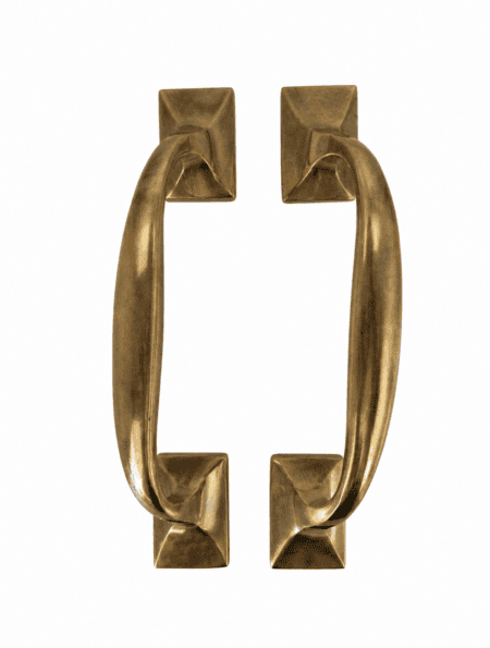 4 HEAVY SOLID BRASS BARN DOOR HANDLES – VINTAGE PUB GRAB PULLS – 12” / 30CM – STYLE 733