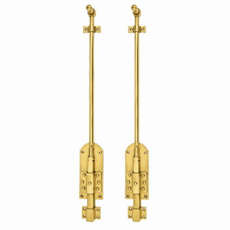 2 LARGE HEAVY 12 SOLID BRASS FRENCH FLUSH BOLTS – ANTIQUE OLD STYLE – 30 CM