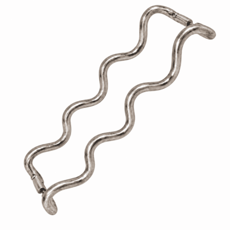 2 x 12" Solid Brass Wavy Door Pull Handles – 30cm Zig Zag Back to Back Glass Door Handles